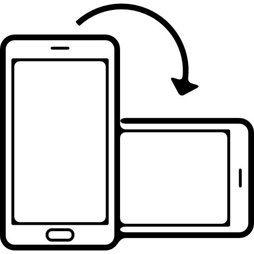 rotating mobile phone from vertical to horizontal position